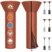 Patio Heater Covers - 600D Outdoor Heater Cover With Zipper Heavy Duty Waterproof, Propane Heat Cover For East Oak, Hampton Bay, Basics And Fire Sense (87" Height X 33" Dome X 19" Base) - Rusty Orange - 87 Inch - View 1