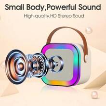Wireless Karaoke Speaker Wireless Portable Mini Speaker Speaker Karaoke Mini Speaker Set Karaoke K12/K19/K30 - k12-micrô kép-màu xanh - Xem 6