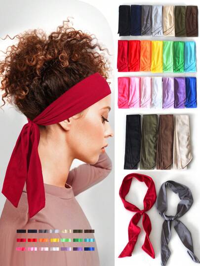 4pcs/1pc Men/Women Outdoor Sports Cycling Knot Headband Multi-Color Long Streamer Hair Accessories For Running & Exercise