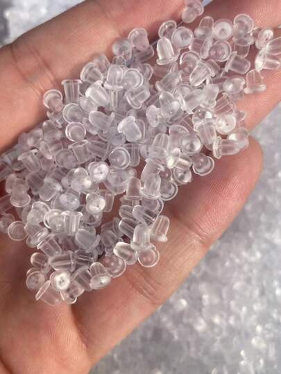200 件耳环后盖、耳环塞、耳环后盖、防过敏耳环后盖，适合 DIY 珠宝制作