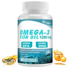 Bcuelov Immune, Brain & Heart  Supports - Omega-3 Fish Oil Softgels - With EPA & DHA - 90 Softgels - 1瓶 - 查看 7
