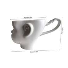 1 Pieza Taza de cerámica con forma de cara, taza de café de cerámica exquisita con asa mate, también se puede usar para plantar macetas, decoración, perfecta para el hogar, la oficina, regalos de cumpleaños/conmemoración