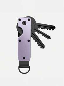 MIYIN 极简钥匙扣 - 精致金属钥匙收纳器，带螺丝刀，碳纤维纹理，男女通用蓝色钥匙扣，防刮表面，时尚轻巧便携，纤薄耐用，附赠礼盒，是送给朋友、家人、爱人、男友的理想礼物，适合生日、周年纪念日、父亲节、圣诞节、感恩节等各种场合，复古风格 - 淡紫色 - 查看 3