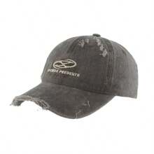 1pc Women's Embroidered Distressed Washed Baseball Cap, Fashion Casual Streetwear Sun Hat Suitable For Daily Wear And Outdoor