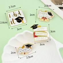 Graduation Season Student Cap Medals, English Letter Blessing Pins, Creative Adult Gift Hats, Backpack Decor Pins For Daily Wear, Back To School Blessing Pins - Multicolor - View 4