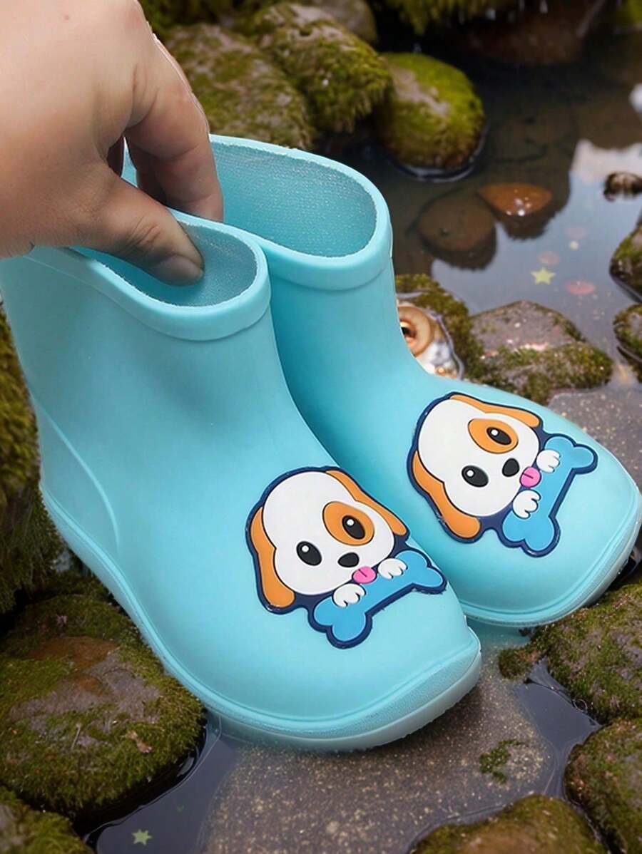 儿童鞋 儿童卡通雨靴 时尚橡胶儿童雨鞋 防水高帮雨鞋 防水涉水鞋 蓝色