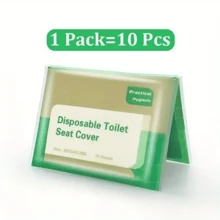 20/50/100pcs Disposable Flushable Toilet Seat Covers - Provide Protection For Travel, Schools And Public Restrooms, Portable For Travel, Airplane, Camping, Hotel, Public Toilet, Bathroom, Waterproof Toilet Pad Accessories, Bathroom Supplies, Camping And Hiking Accessories - Green - View 6