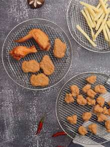 1pc 304 Stainless Steel Removable Grill Rack, Vegetable & Fruit Drying Rack, Food Storage Shelf, For Air Fryers, Home Use