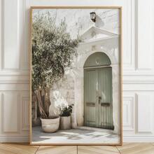 1pc Framed Canvas Wall Art Poster, Italian Architecture & Olive Tree Canvas Print Mural, Modern Style, Suitable For Living Room, Bedroom, Bathroom, Office, Hallway, Kitchen Decor, Home Decor Gift, Spring Decor Gift, Birthday Graduation Gift - Multicolor - View 8