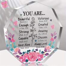 1pc Prachtige Acryl Plaquette - Inspirerend Christelijk Geschenk Met Opbeurende Bijbelvers En Gebed Voor Vrouwen, Beste Vriend, Huis, Woonkamer, Kantoorinrichting - Perfect Religieus Geschenk Voor Haar