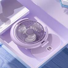 1 pieza Nuevo ventilador de escritorio USB ligero de verano con luz, ventilador de mesa portátil mini para hogar/oficina/coche, morado/verde - Multicolor - Ver 6