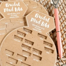 50pcs Bride-To-Be Game, Ring Mad Libs Card, Wedding Gift Game, Engagement Party, Bachelorette Party, Kraft Paper, Wedding Keepsake, Collect Guest Blessings, Anniversary Memento, Wedding Games, Party Games Summer Birthday Gifts Beach Back To School School Supplies Room Decor