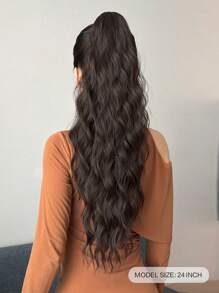 爪形马尾辫延长 黑色棕色 英寸长水波发耐热纤维合成马尾辫适合女性和女孩在派对上日常使用 - 黑棕色 - 查看 3
