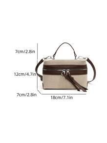 1 Pc New Small Capacity Girls' Pu Material Handbag With Removable And Adjustable Crossbody Strap, Zipper Closure Design, Unique And Fashionable For Travel, Commuting, Shopping, And As A Gift For Friends - Handbag - View 9