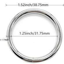 10pcs 1.52 Inch Metal Ring Rings, Unwelded, Silver Lace Braided O Rings, Crafts Supplies Metal O-Rings For Sewing, Dog Leash, Dog Collar, Tassel Plant Hangers - Silver - View 2
