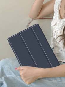 1 Stück transparenter Stiftschlitz 3-Fach Flip Tablethülle, navy blau. Mit integriertem Stiftschlitz, 3-Fach-Ständer, Magnet-Sleep/Wake-Funktion, TPU-Weichrandschutz, kratzfest. Kompatibel mit iPad Mini 4/5/6/7, iPad Air 1/2, iPad 9.7/10.2/10.5/10.9, iPad Pro 11"/10. Gen/Pro 12.9"/Air 11-Zoll (M2) -2024/Air 13-Zoll (M2) -2024/Pro 11-Zoll (M4) -2024/Pro13-Zoll (M4) -2024/iPad Air 13 (M3 2025)/iPad Air 11-Zoll (M3) 2025/iPad (A16) 11 Zoll 11. Generation 2025, Apple und andere Modelle.