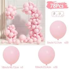 55 Peças Kit de Arco e Guirlanda de Balões de Látex Rosa Sólido para Decoração de Cenário para Festa de Noivado, Casamento, Aniversário, Aniversário, Festa Interna