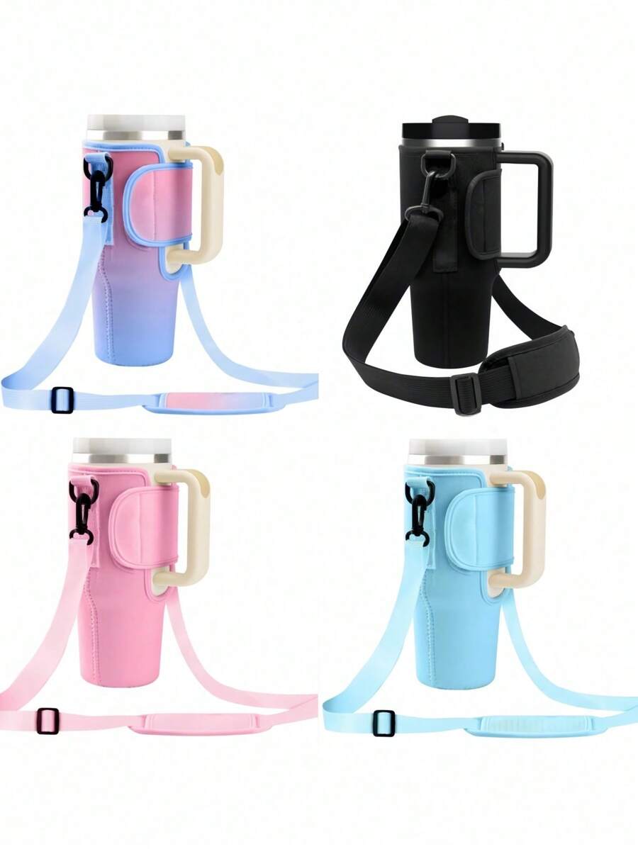 1Pc 40oz Accessories, Cup Cover/Storage/Organization, Diving Material Cup Cover, Car Handle Cup Protective Cover, Diagonal Strap Adjustable Strap, Suitable For Outdoor Travel, Fitness, Daily Use. Outdoor Travel, Fitness, Daily Use. - Multicolor - View 1
