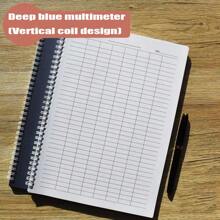 1 Spiral Notebook Universal Grid Attendance Record Book, Work Log Horizontal Version (23 Rows And 14 Columns), Vertical Version (34 Rows And 8 Columns), Data And Inventory Management Ledger, Financial Accounting, Student And Work Purpose - Text,Back To School,School Supplies