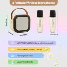 Wireless Karaoke Speaker Wireless Portable Mini Speaker Speaker Karaoke Mini Speaker Set Karaoke K12/K19/K30 - k12-micrô kép-màu xanh - Xem 7