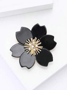 Broche de flor de acrilico con rhinestones elegante para hombres, accesorio de alfiler para traje, regalo para fiestas y recepciones