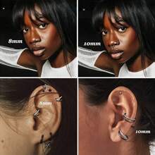 Anneaux de nez - Anneaux de nez en acier chirurgical 316L à double anneau, 14G/16G/18G/20G, bijoux de piercing au cartilage, septum, lèvre, hélix, rook, tragus, 8mm/10mm/12mm