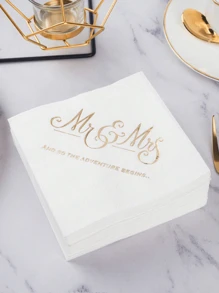 100/50 unidades Servilletas desechables elegantes y de lujo, servilletas de restaurante occidental, adecuadas para uso doméstico, cocina, hotel, boda, San Valentín, fiesta de cumpleaños, decoración de mesa, artículos para fiestas, artículos para bodas - Blanco - Ver 4