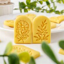 Spring Collection Leaf And Flower-Shaped Mold Set, Polymer Clay Stamp Kit, Materials, DIY Jewelry Pendant Making Clay Art - White - View 4