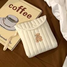 1pc Embroidered Pattern Sanitary Napkin Pouch, Portable And Lightweight Feminine Hygiene Pad Storage Bag, Cute Mini Carrying Bag With Easter Bunny Design, Quilted Cover Storage Pouch, Travel Space Saver Bag