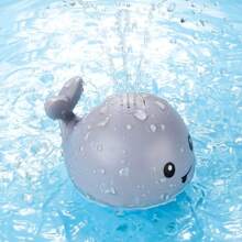 1 pièce Jouet d'eau de bain d'été en forme de baleine avec capteur, jouet d'eau de bain pour bébé avec lumière, jouet flottant omnidirectionnel pour baignoire, cadeau d'anniversaire, jouet d'eau pulvérisateur de bain pour enfants