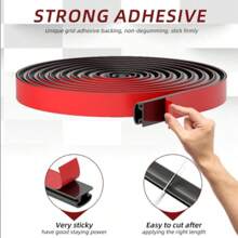 6M Roll 10*6mm TPE Windproof & Soundproof Self-Adhesive Door Seal Strip, Arched Luxury Solid Color Door Frame Seal, Trimmable & Easily Adhesive