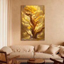 1Pc Framed Canvas Poster, Money Tree Money Falling Wall Art Canvas Paintings, Ideal Gift For Bedroom Living Room Corridor, Wall Art, Wall Decor, Winter Decor, Room Decoration