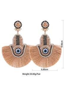 ACEHLN 波西米亚风流苏耳环，带吊坠和水晶坠，女士时尚珠宝