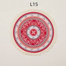 1pc Round Bohemian Style Placemat, Coaster, Mousepad, Candle Mat, Jewelry Mat, Wedding Table Decor, Ramadan Eid Christmas Easter Gift