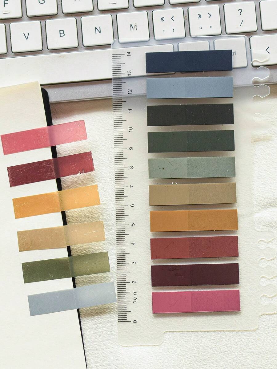 1 包 200 张全彩秋收索引贴纸，半透明塑料 PET 标签，学校用品，返校