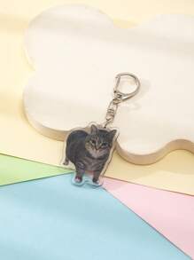 1 pieza Nuevo llavero de acrilico con diseño de gato famoso en internet, gato enojado con fuego en la cabeza/Gato hermano fresco/Gato bebé Baba/Gatito Oiiaioiiiai/Gato parlanchín/Gato tímido/Gato bailando/Gato feliz, accesorio de llavero con tema de animales lindos, decoración para mochila, encanto para bolso, accesorio para mochila escolar, colgante para bolso, regalo para amigos, accesorio para coche