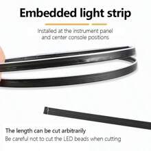 FILIPLI 通用汽车内饰亚克力灯氛围灯2灯22灯64色车内幻彩装饰氛围灯256色LED车内隐藏灯条氛围灯汽车霓虹灯