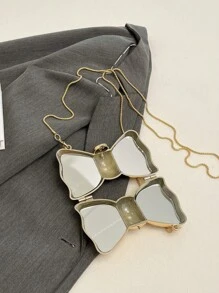 Gorgeous, Fashionable And Classic Solid Color Acrylic Metal Box Bag, Beaded Chain Evening Bag, Star-Shaped Coin Purse, Suitable For Parties And Dinners. - Gold - View 7