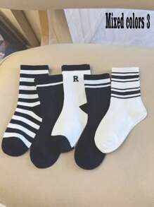 5/1 Pair Women's Mid-Calf Socks, Breathable Sports Socks, Lightweight Seamless Ankle Socks For Spring, Summer, Autumn, Winter