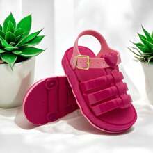 Papete Sandália BABY infantil 19 ao 26 Menina  Chinelo Confortável - Rosa chiclete - Visão 2