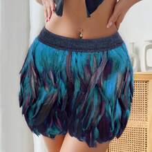 Women's Artificial Feather Mini Skirt, Polyester Feather Skirt For Family Party, Gothic Rave, Prom, Cocktail, Evening Dress, Lovely Short Skirt, Suitable For Spring, Summer, Autumn, Winter - Multicolor - View 17
