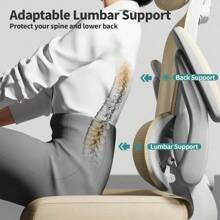 TRALT - Silla de Oficina ergonómica, 330 Libras para el hogar, sillas de computadora de Oficina con Ruedas, cómoda Silla de Juegos (Negro) - Beis - Ver 6