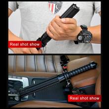 Aluminum Alloy Baseball Bat LED Flashlight With Focusable Zoomable Super Bright Light Self Defense Tactical Emergency Torch - Black - View 2