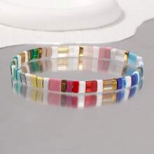 1 pieza Pulsera de mujer con cuentas de vidrio TILA de estilo bohemio y colorida, regalo perfecto para hombres y mujeres