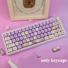 键帽 MOA 染料升华键套装适用于游戏机械键盘定制键帽 PBT 圆形键帽适用于机械键盘的卡哇伊键 - 彩色 - 查看 3
