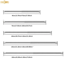 1 pieza Varilla ajustable de 40-190cm de acero inoxidable plateado, varilla para cortina de ducha, varillas para colgar cortinas de ducha, varillas telescópicas, varillas para colgar ropa en el armario de alta resistencia, varillas negras metálicas para armario