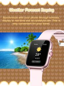 1pc Smartwatch met siliconen band voor kinderen en tieners, kan bellen, accepteert sociale meldingen, is compatibel met iOS en Android, geweldig cadeau voor kinderen