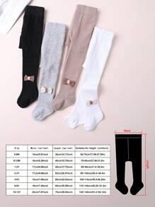 4 件装女童紧身裤连裤袜，适合日常穿着，适合所有季节的常规款式 - 彩色 - 查看 2