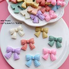 10pcs Mixed Bow Series DIY Scrapbooking Wedding Decorative Stickers, Buttons, Earrings, Hair Accessories, Jewelry Findings Craft Supplies - Multicolor - View 11