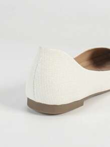 Women's New Fashionable Comfortable Versatile Soft Spring Matching Dress Low Vamp Flats, Soft Leather Qualitative Style, Spring/Summer - Silver - View 3